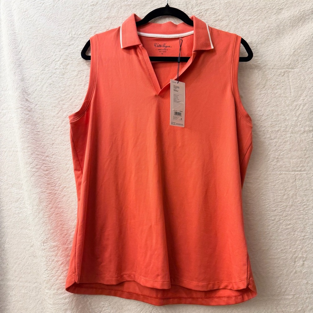 Walter Hagen P11 Sleeveless Johnny Pink Rouge | Sleeveless Polo Top | Size XL - Picture 3 of 8